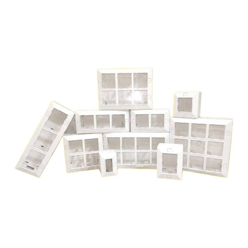Jamsons 16 Modular Surface Box With Plate White, 5pcs Box